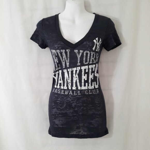 NY Yankees Tee - Burnout Knit - Size XS - NEW without Tags - Picture 1 of 8